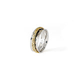 Golden X Fluid | 925 Silver Ring for Women & Men