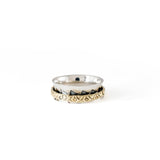 Golden X Fluid | 925 Silver Ring for Women & Men