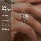 
  Buy Heart Fluid | 925 Silver Ring for Women & Men - ALL RINGS Online In India
