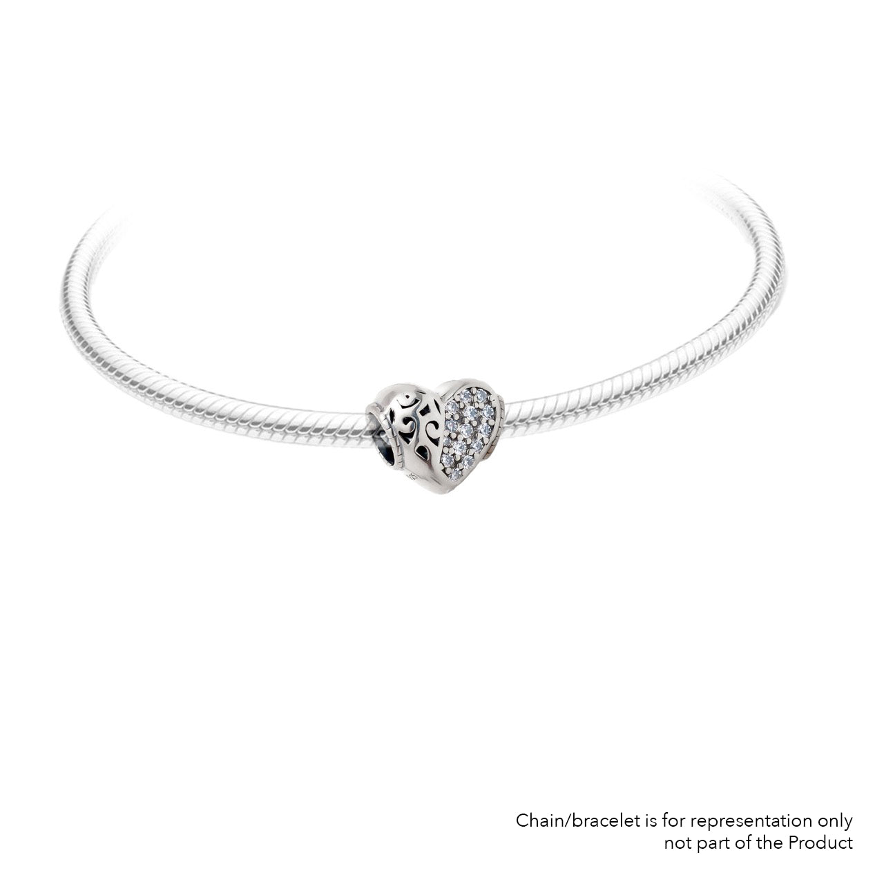 Heart with stars | 925 Silver charms for Bracelets / Chain