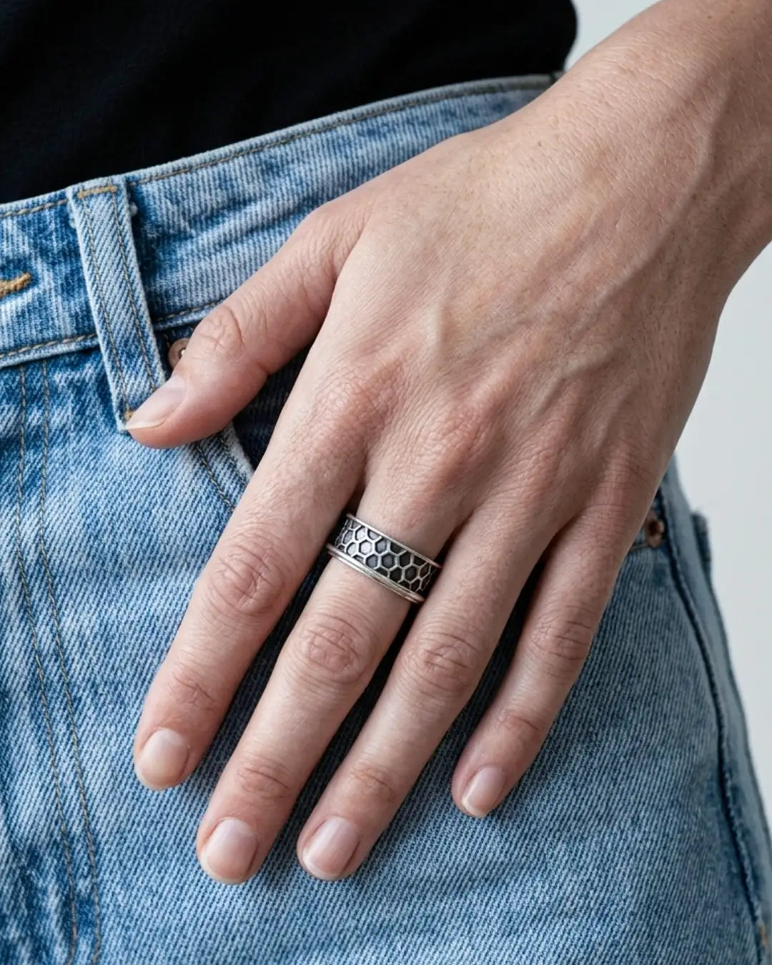 Honeycomb Fluid | 925 Silver Ring for Women & Men