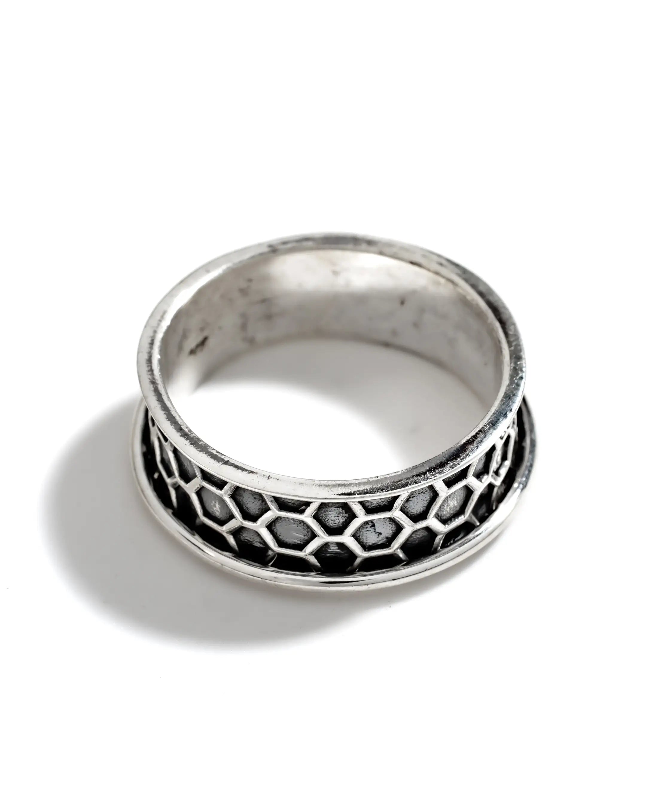 Honeycomb Fluid | 925 Silver Ring for Women & Men