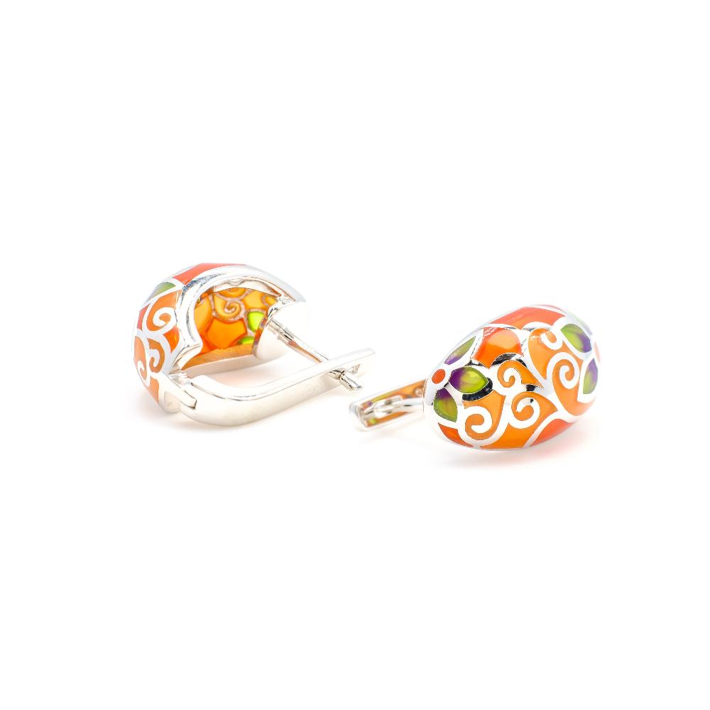 Silver earring, silver earring for women, Beautiful Silver earring, Oprata earrings, colorful hoops, 3d earring