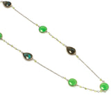 
Labradorite & Green Zade Necklace | Hallmark 925 Silver
