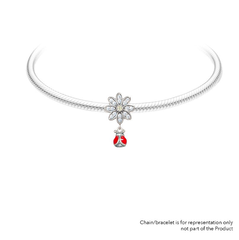 Lady Bug flower | 925 Silver charms for Bracelets / Chain