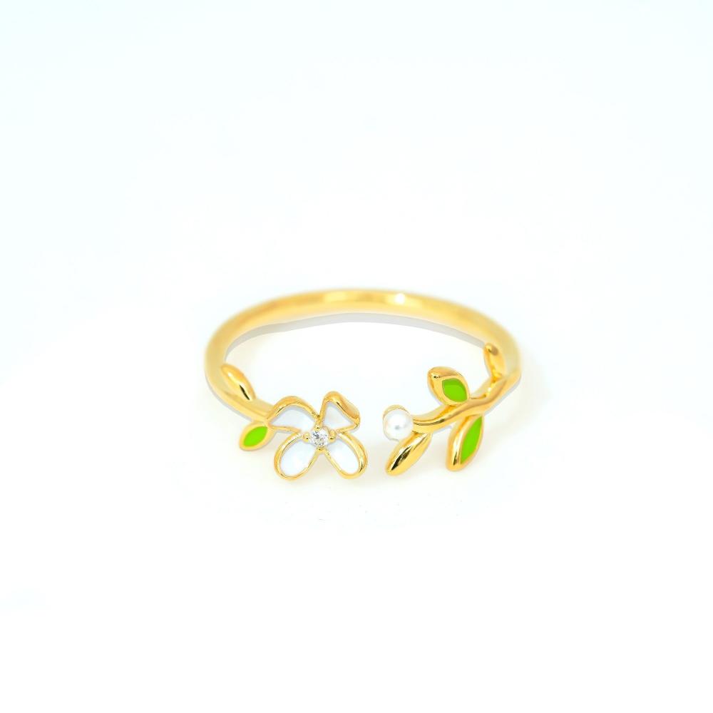 Silver ring, Silver ring for woman, Beautiful Silver ring, Oprata ring, flower ring, Nature ring, Pearl ring