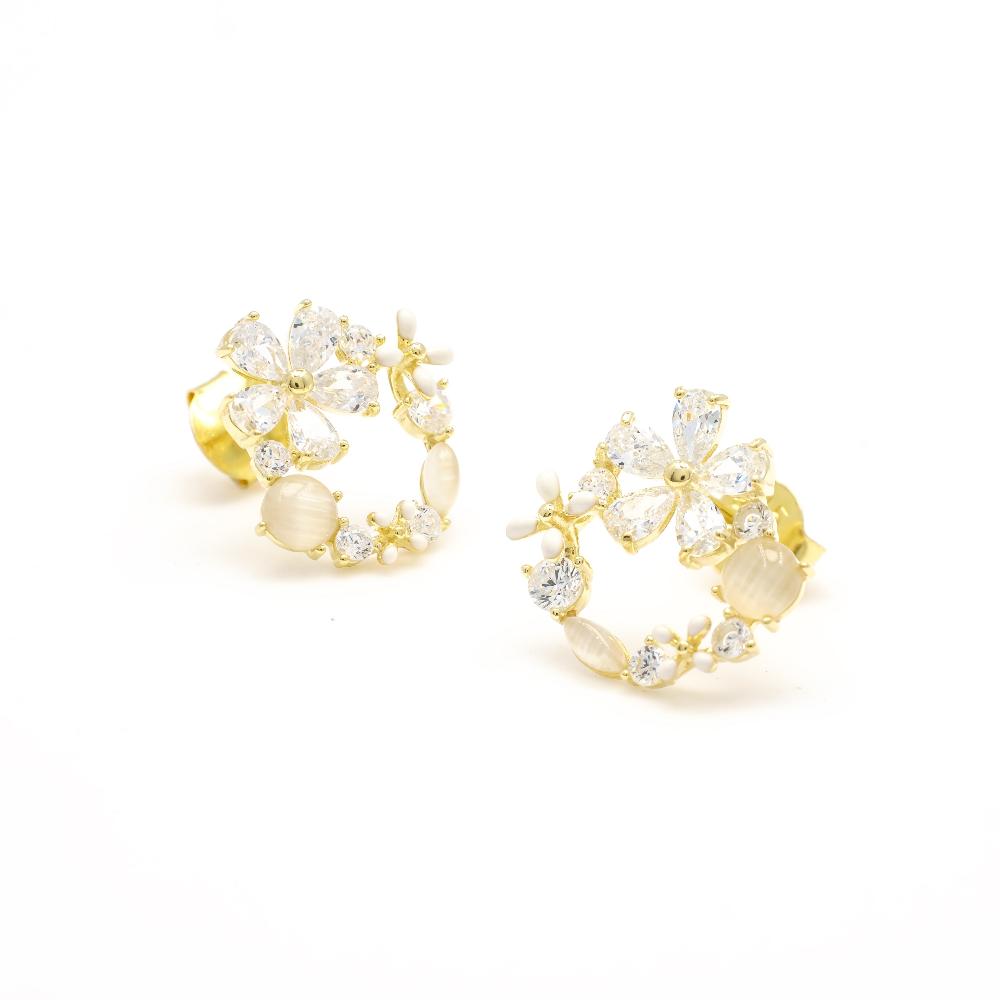 Silver earring, Silver earring for woman, Beautiful Silver earring, Oprata earring, flower earring, Nature earring, Pearl earrings