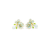 Silver earring, Silver earring for woman, Beautiful Silver earring, Oprata earring, flower earring, Nature earring, Pearl earrings