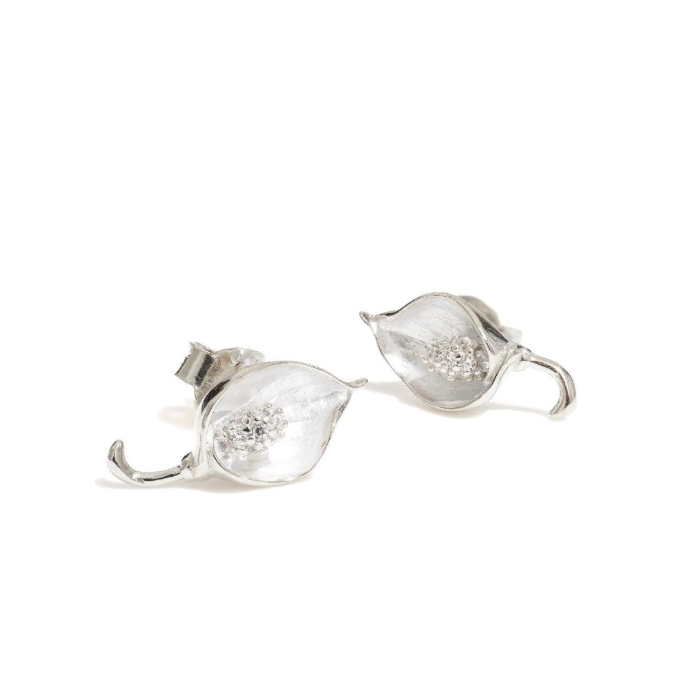 Silver earring, Silver earring for woman, Beautiful Silver earring, Oprata earring, flower earring, Nature earring, Pearl earrings