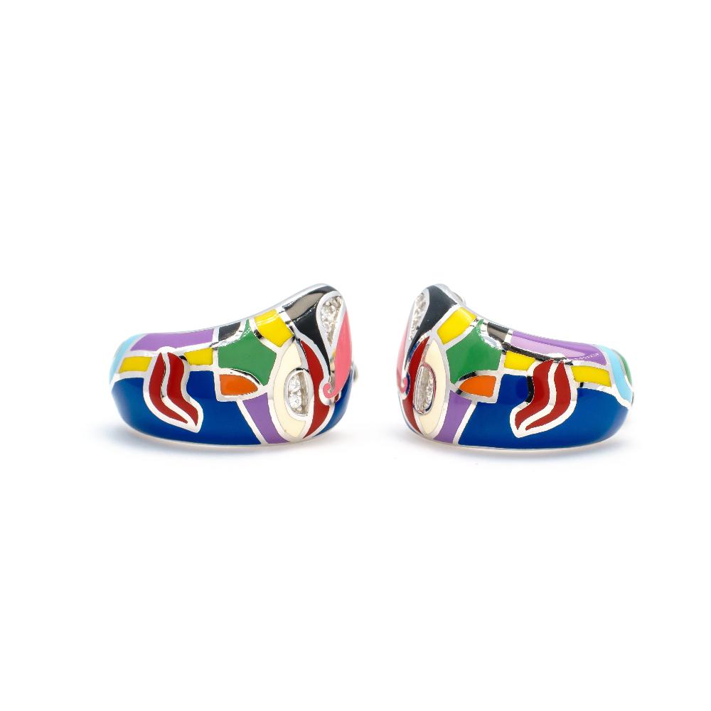  Silver earring, silver earring for women, Beautiful Silver earring, Oprata earrings, colorful hoops, 3d earring