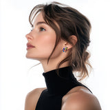  Silver earring, silver earring for women, Beautiful Silver earring, Oprata earrings, colorful hoops, 3d earring