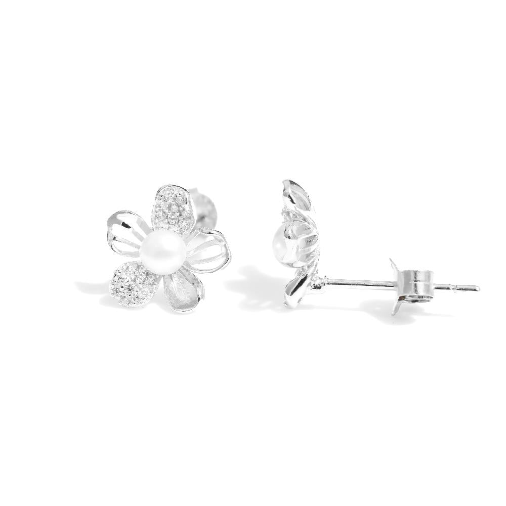 Silver earring, silver earring for woman, Beautiful Silver earring, Oprata earring, flower earring, Nature earring, Pearl earrings