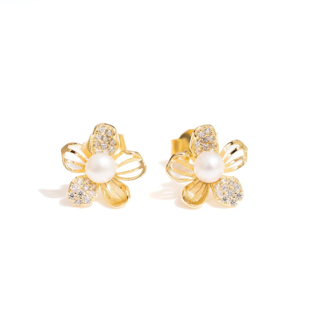 Silver earring, silver earring for woman, Beautiful Silver earring, Oprata earring, flower earring, Nature earring, Pearl earrings