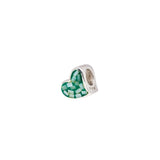 MOP Heart Green | 925 Silver charms for Bracelets / Chain