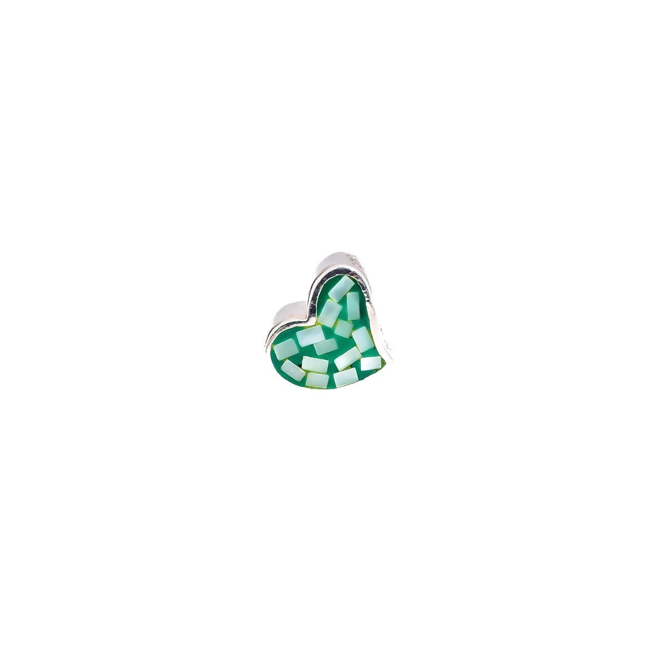 MOP Heart Green | 925 Silver charms for Bracelets / Chain