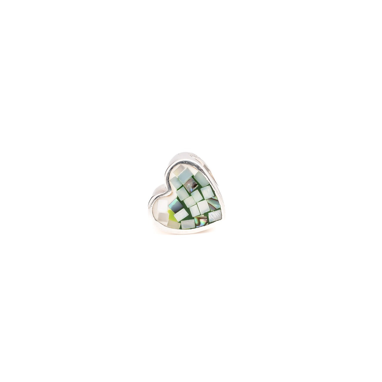 MOP Heart Mix Green | 925 Silver charms for Bracelets / Chain