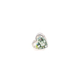 MOP Heart Mix Green | 925 Silver charms for Bracelets / Chain