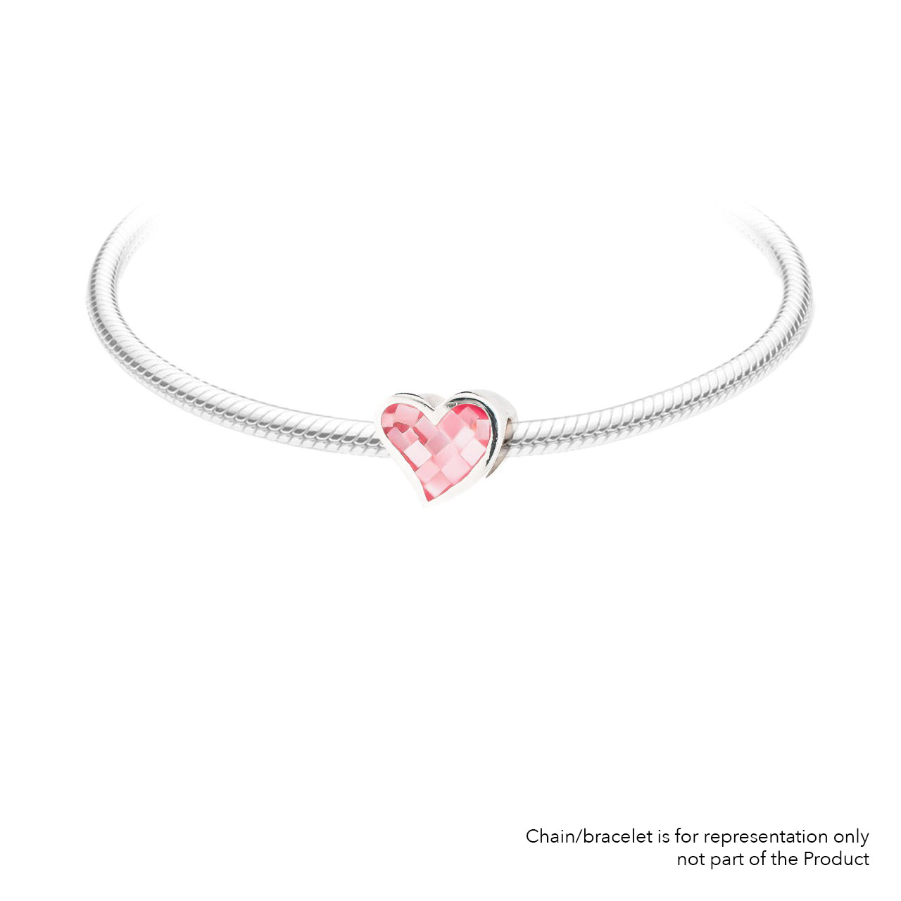 MOP Heart Pink | 925 Silver charms for Bracelets / Chain