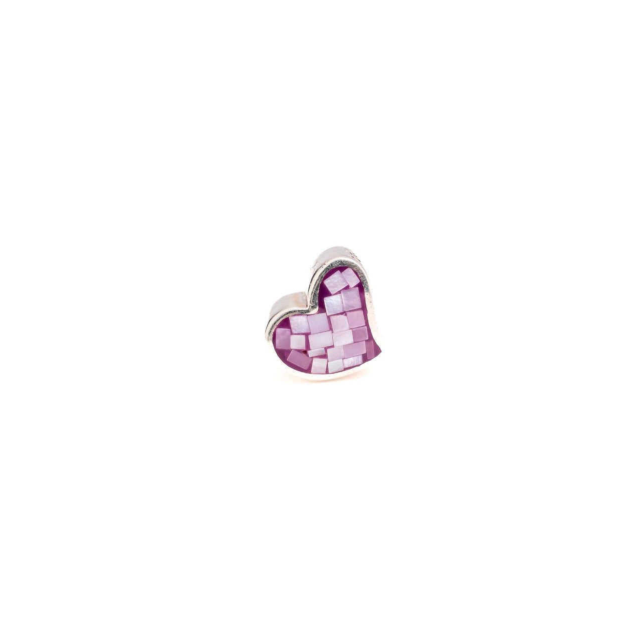 MOP Heart Purple | 925 Silver charms for Bracelets / Chain