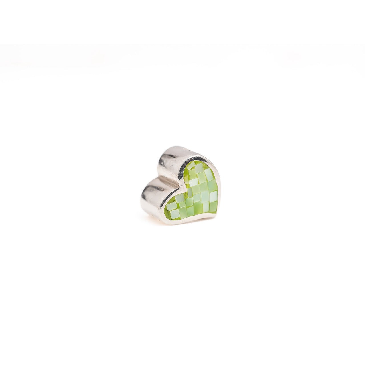 MOP Heart Y Green | 925 Silver charms for Bracelets / Chain