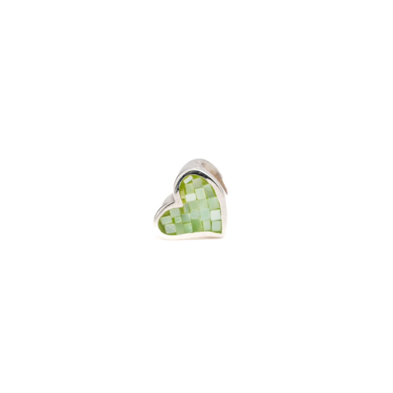 MOP Heart Y Green | 925 Silver charms for Bracelets / Chain