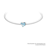 MOP Heart Cyan | 925 Silver charms for Bracelets / Chain