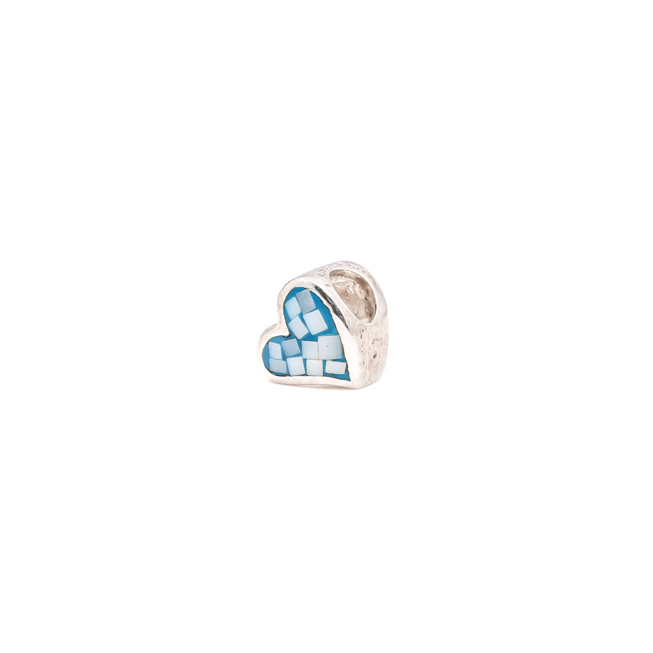 MOP Heart Cyan | 925 Silver charms for Bracelets / Chain