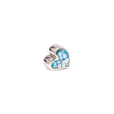 MOP Heart Cyan | 925 Silver charms for Bracelets / Chain