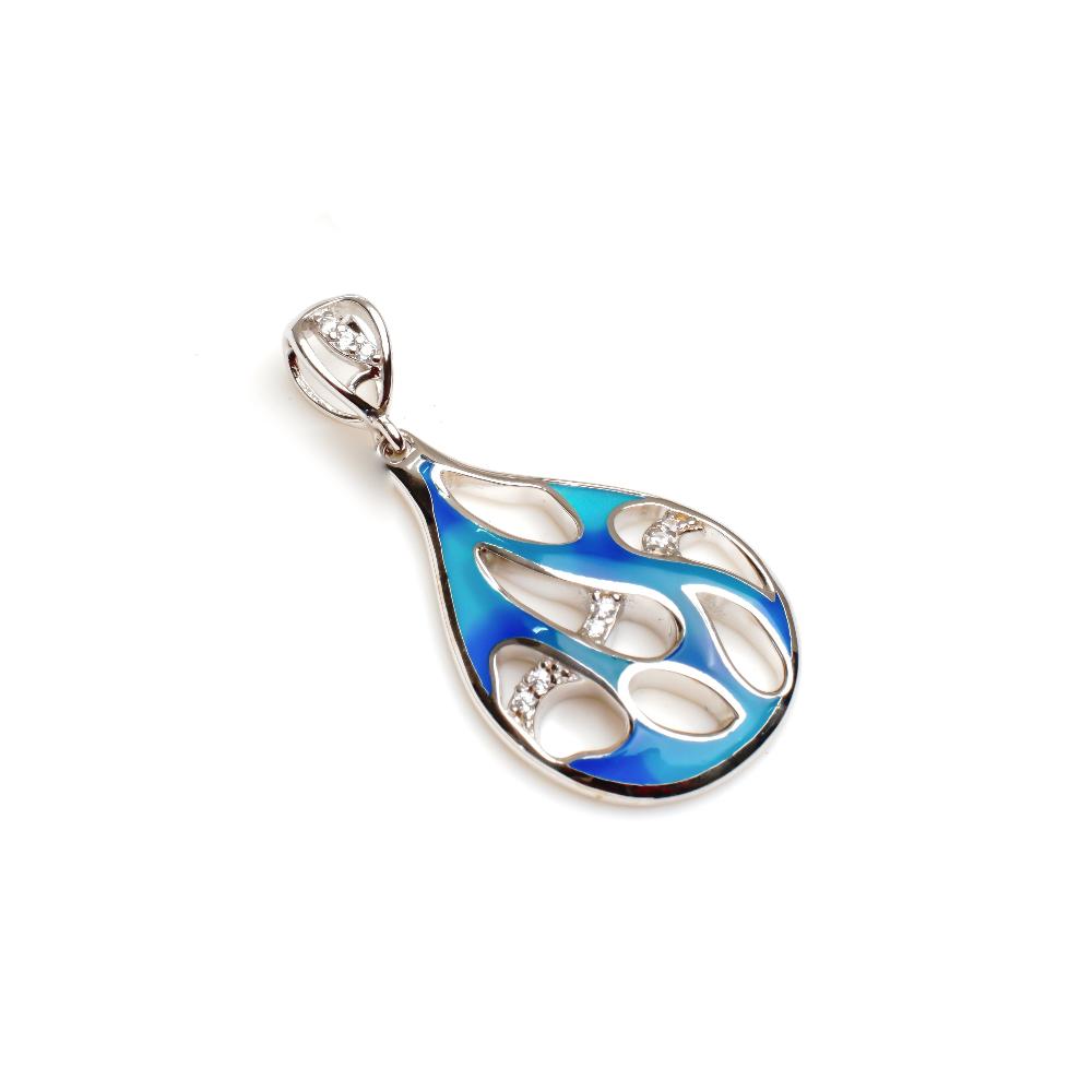 Silver pendant, silver pendant for women, Beautiful Silver pendant, Oprata pendant, colorful pendant, 3d pendant
