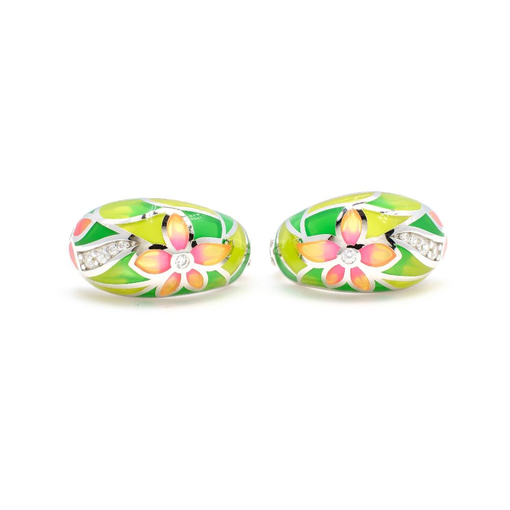 Silver earring, silver earring for women, Beautiful Silver earring, Oprata earrings, colorful hoops, 3d earring