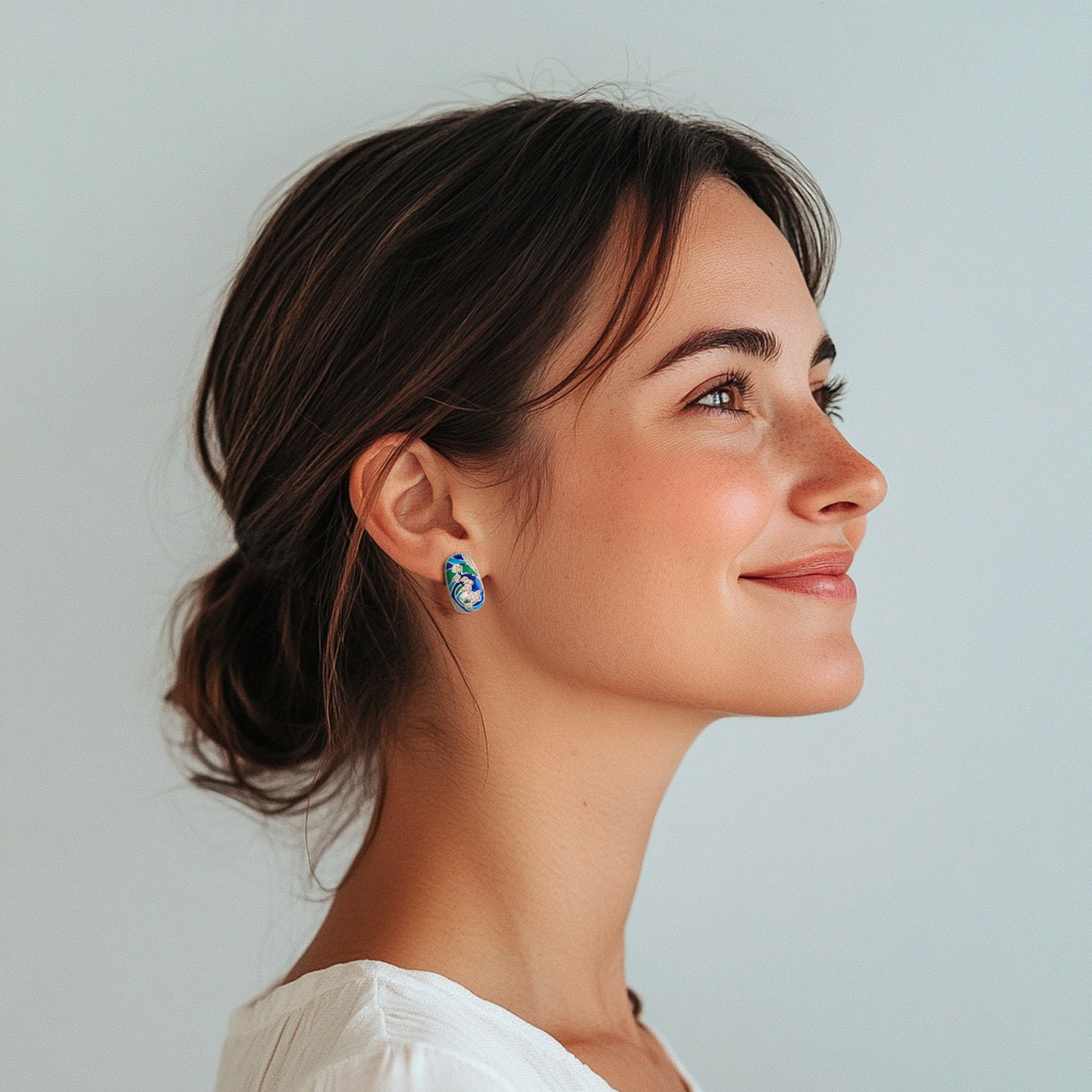 Silver earring, silver earring for women, Beautiful Silver earring, Oprata earrings, colorful hoops, 3d earring