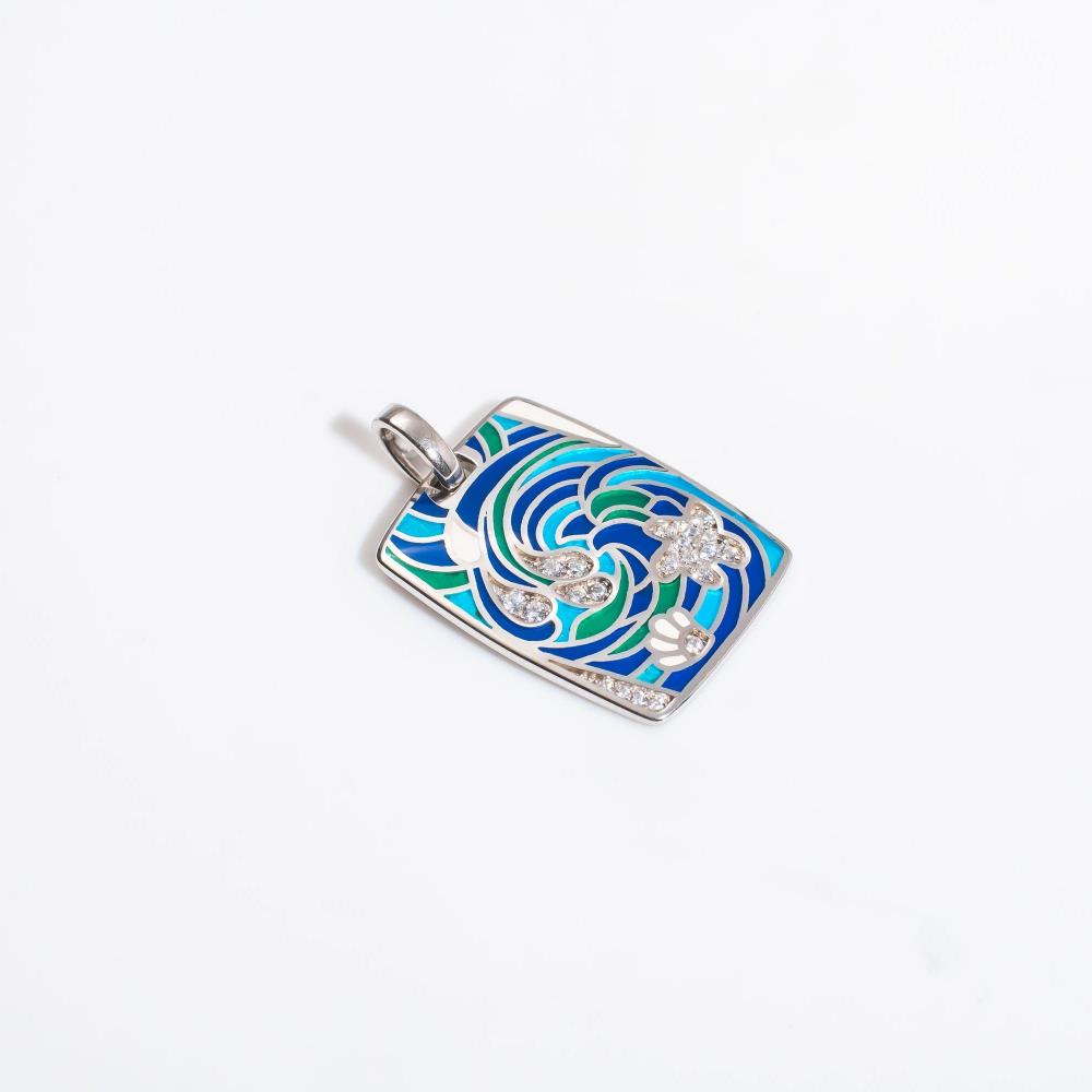 Silver pendant, silver pendant for women, Beautiful Silver pendant, Oprata pendant, colorful pendant, 3d pendant