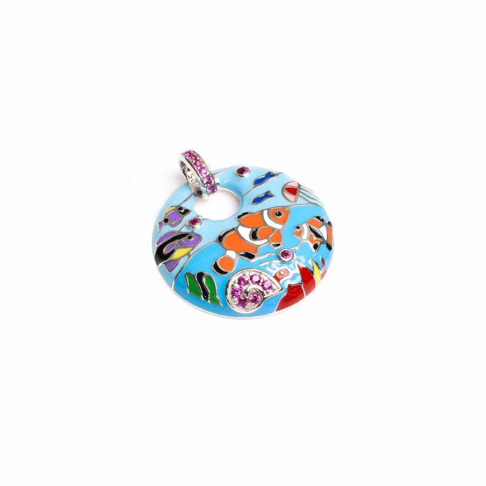 Silver pendant, silver pendant for women, Beautiful Silver pendant, Oprata pendant, colorful pendant, 3d pendant