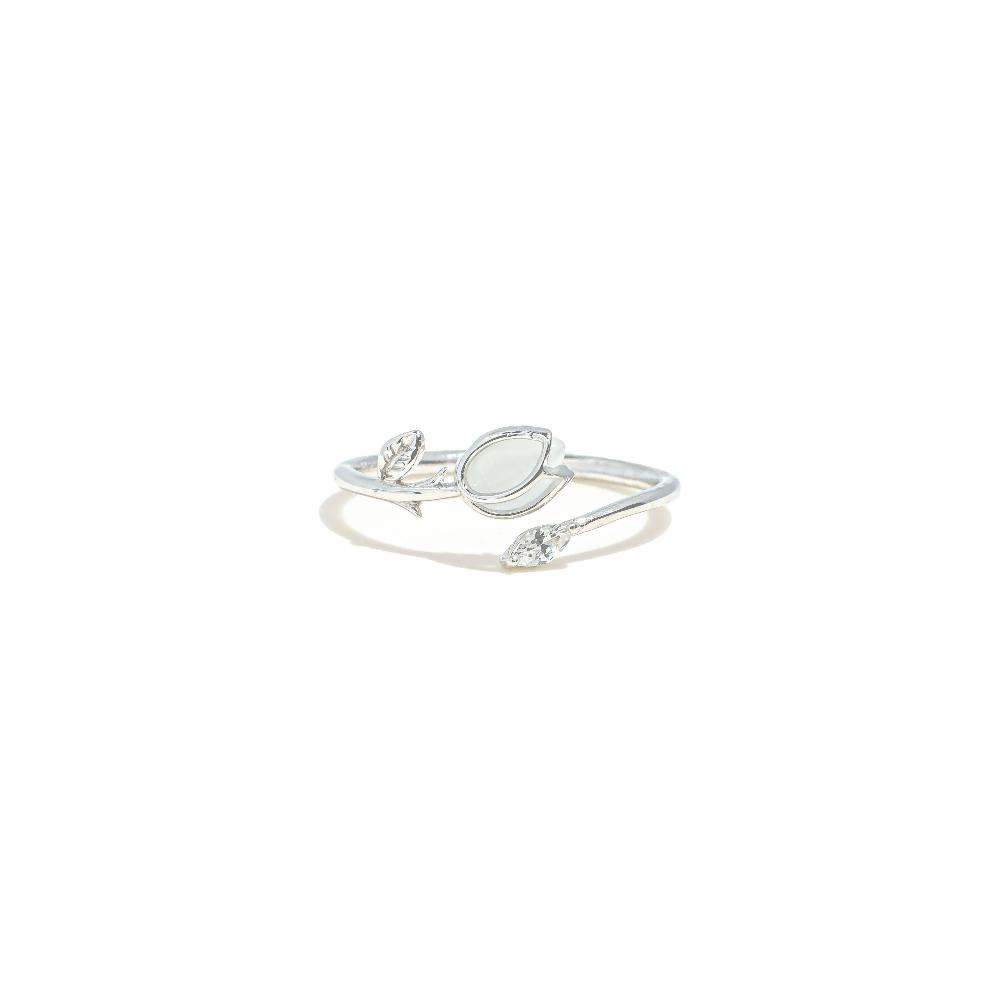 Diamond ring, Silver ring for woman, Beautiful Silver ring, Oprata ring, flower ring, Nature ring, Pearl ring