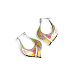 Silver earring, silver earring for women, Beautiful Silver earring, Oprata earrings, colorful hoops, 3d earring