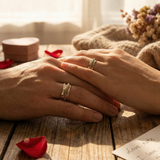 Hammered Cascade Fluid | 925 Silver Couple Ring