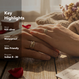 
  Buy Hammered Cascade Fluid | 925 Silver Couple Ring Online In India at Oprata
