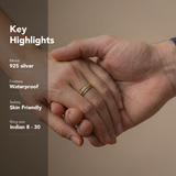 
  Buy Golden X Fluid | 925 Silver Couple Ring Online In India at Oprata
