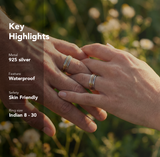 
  Buy Quadristripe Thin Fluid | 925 Silver Couple Ring - VALENTINE Online In India
