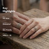 
  Buy Gold Braid & Twist Fluid | 925 Silver Couple Ring - VALENTINE Online In India
