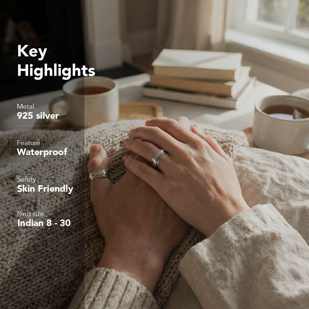 Plain Band Fluid | 925 Silver Couple Ring