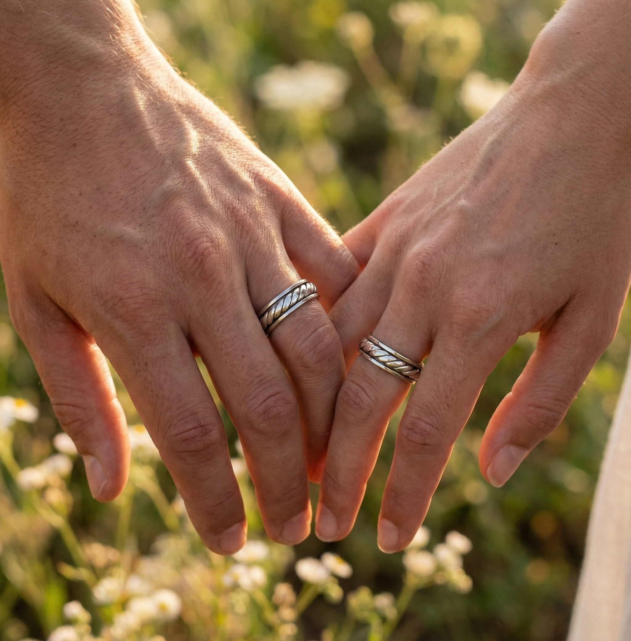 Rope Fluid | 925 Silver Couple Ring