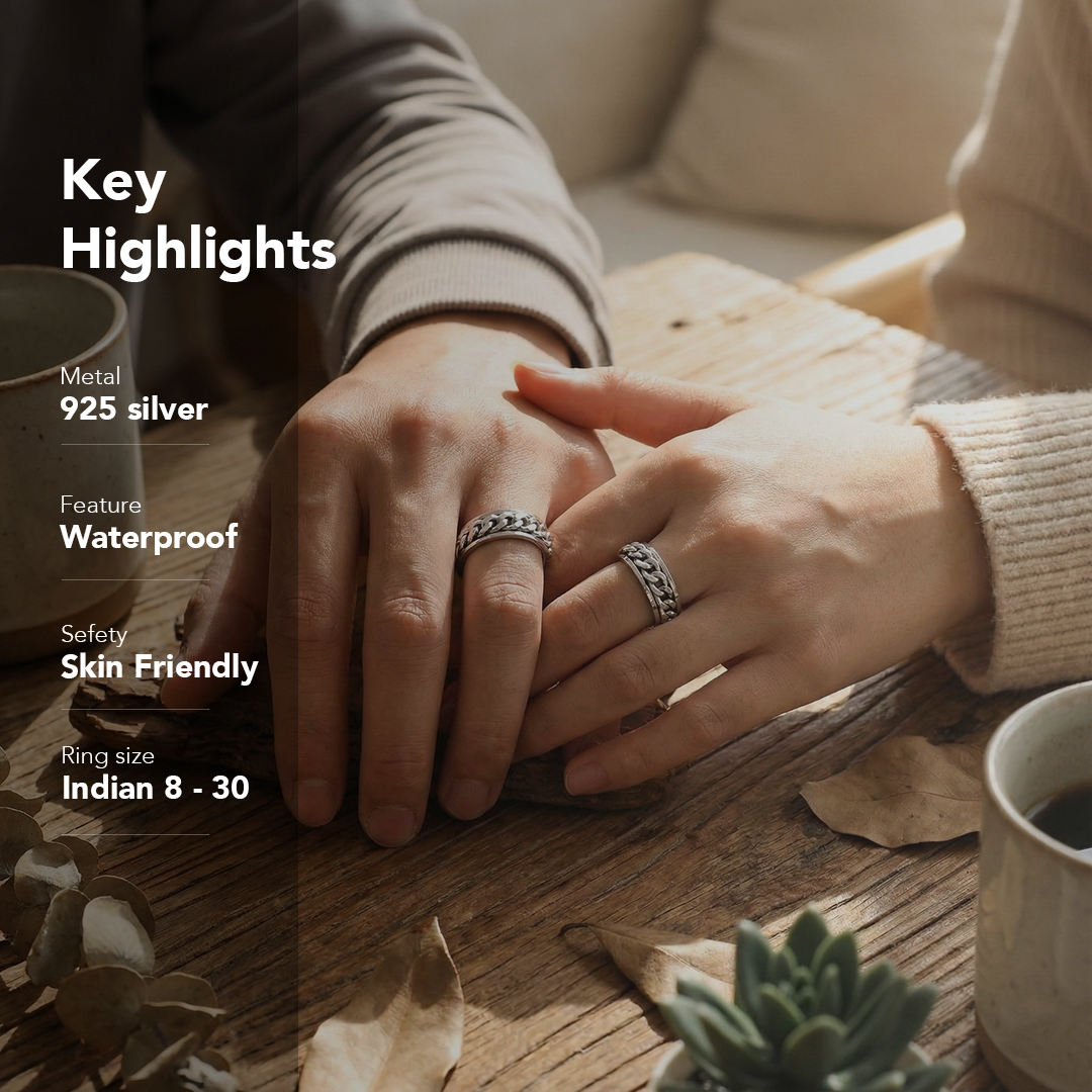 Ironbind Fluid | 925 Silver Couple Ring