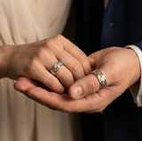 French Braid Fluid | 925 Silver Couple Ring