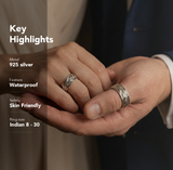 
  Buy French Braid Fluid | 925 Silver Couple Ring - VALENTINE Online In India
