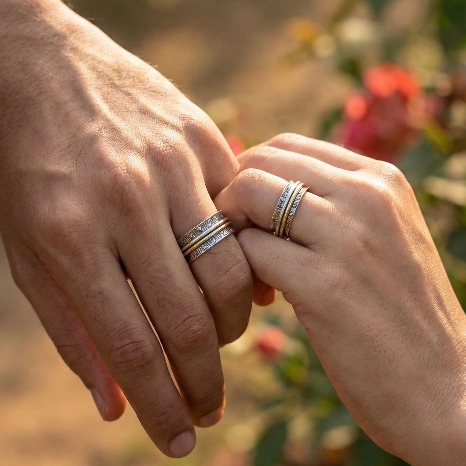 Infinite Hearts Fluid | 925 Silver Couple Ring