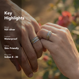 
  Buy Infinite Hearts Fluid | 925 Silver Couple Ring Online In India at Oprata
