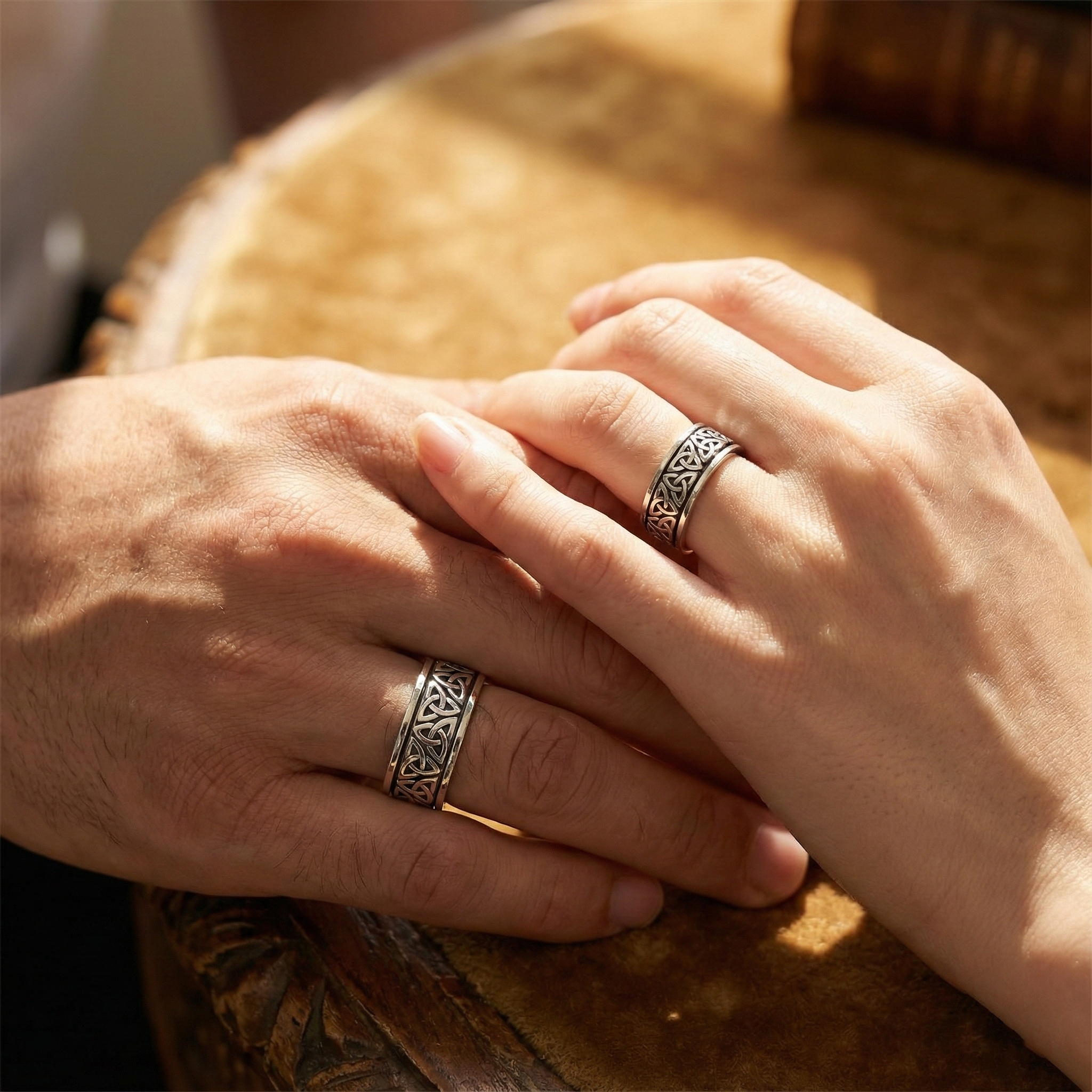 Triquetra fluid | 925 Silver Couple Ring