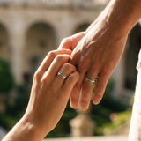 Twisted Silver Border Fluid | 925 Silver Couple Ring