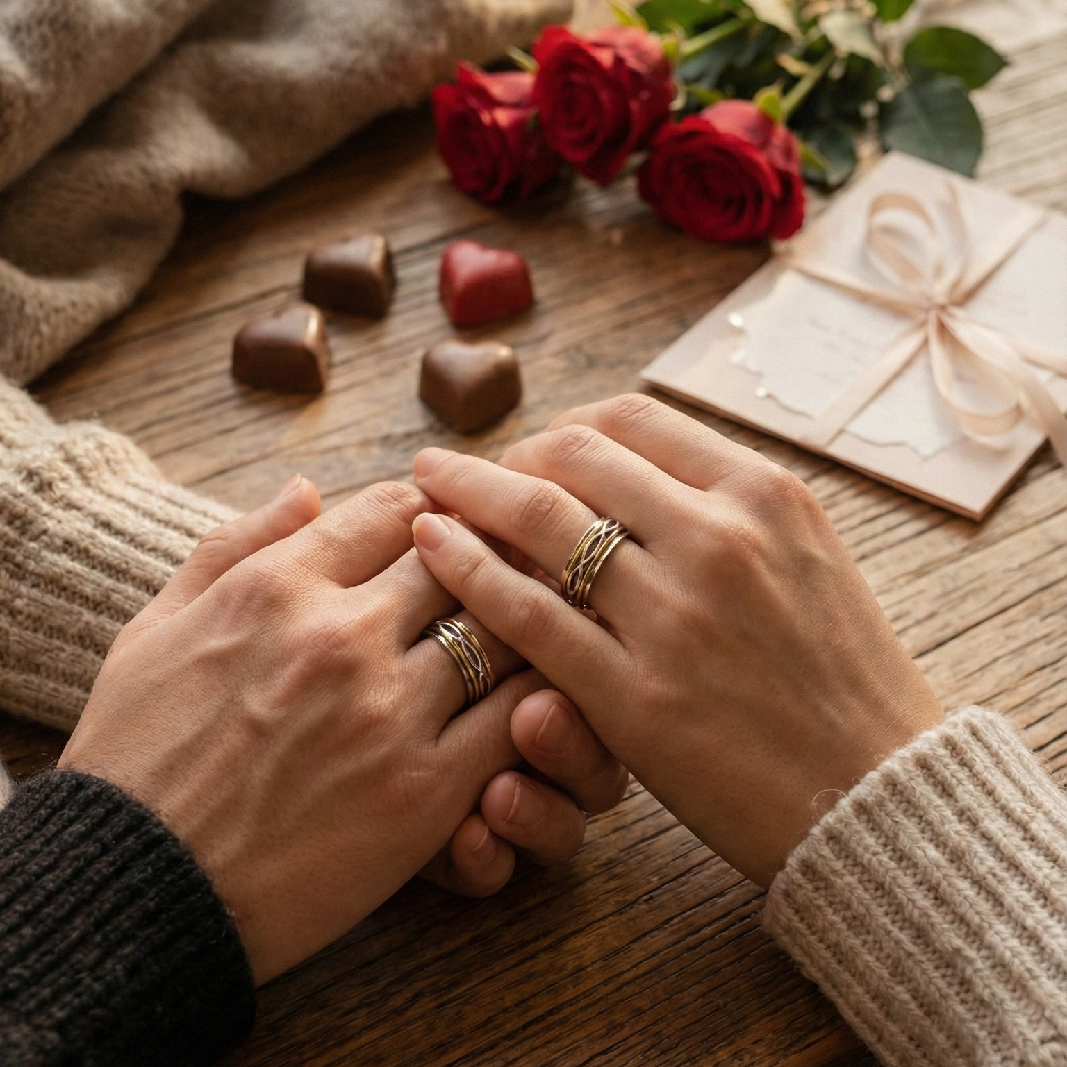 Golden Infinity Fluid | 925 Silver Couple Ring